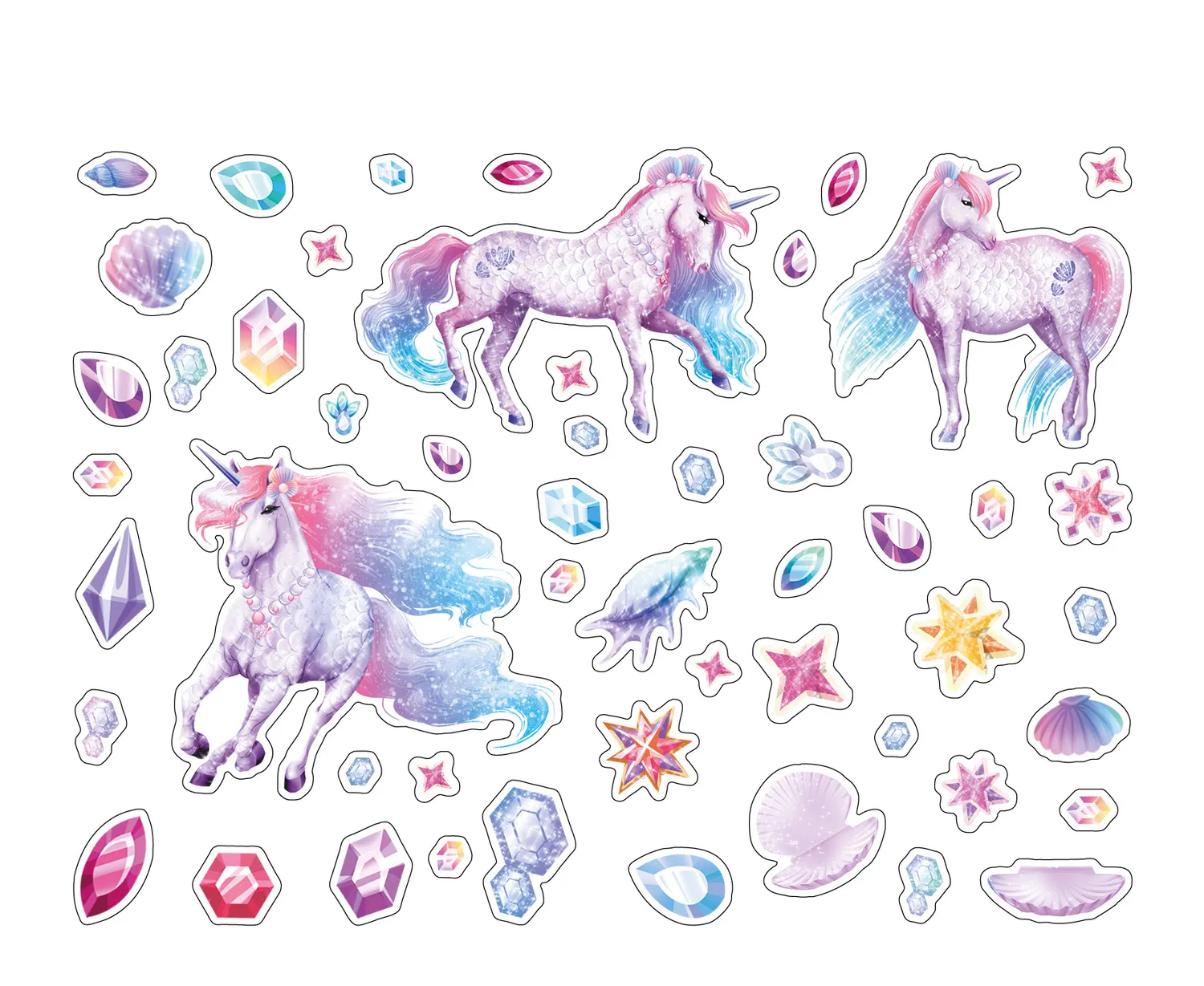 Licornes de rêve Magie des paillettes mini-carnet coloriage stickers