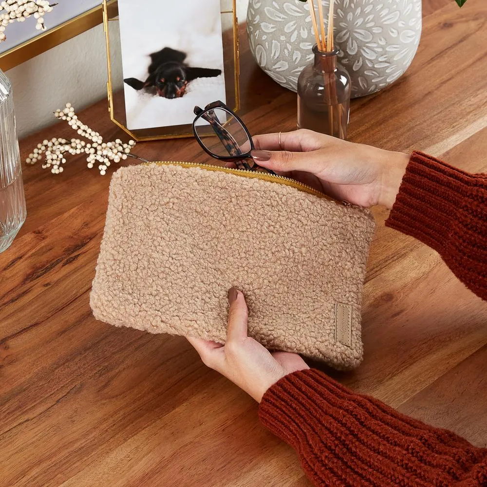 Happy Planner Classic trousse Sherpa taupe à zip