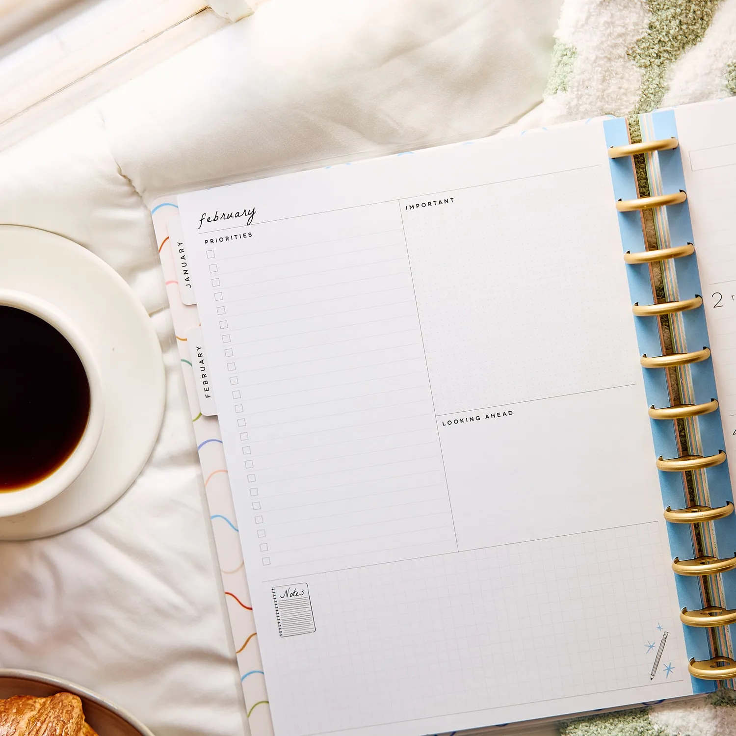 Happy Planner Pajama Plans 2027 agenda Big 12 mois dashboard