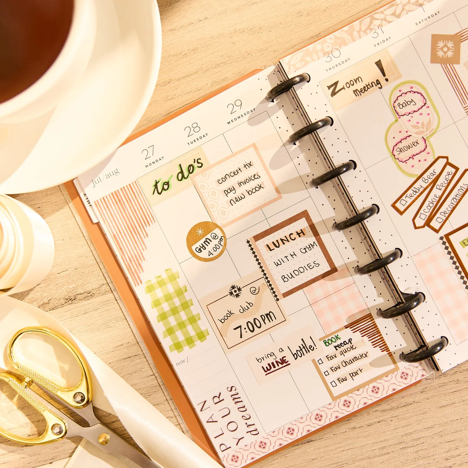 Happy Planner Neutral Noir 2026-2027 agenda mini vertical noir