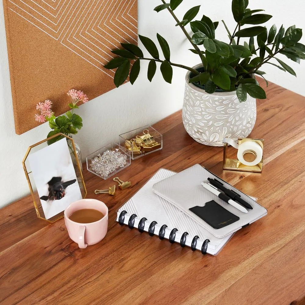 Happy Planner Align pochette stylo Classic simili cuir rayures