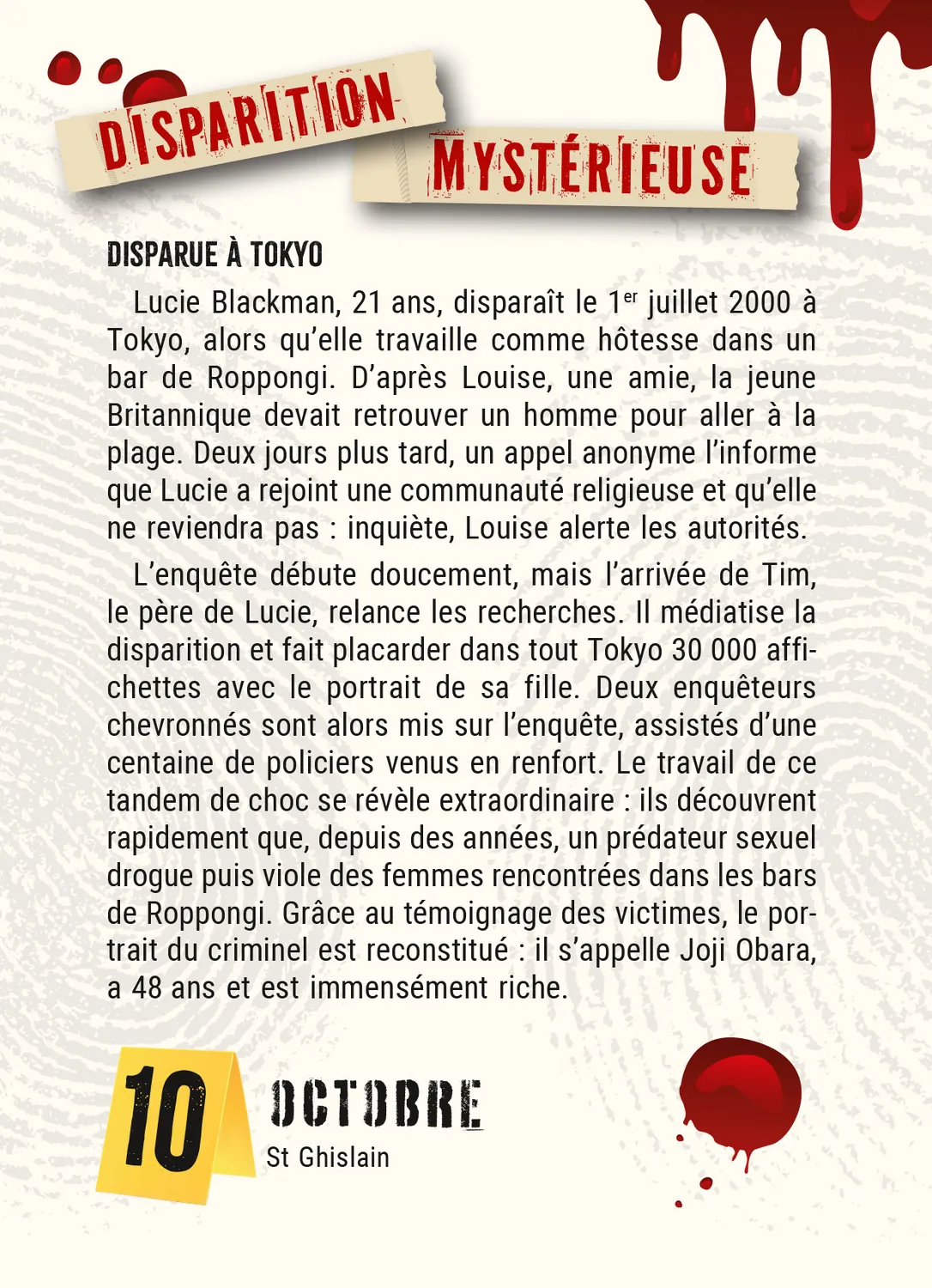 Calendrier Crimes et Faits divers 365 jours année à bloc