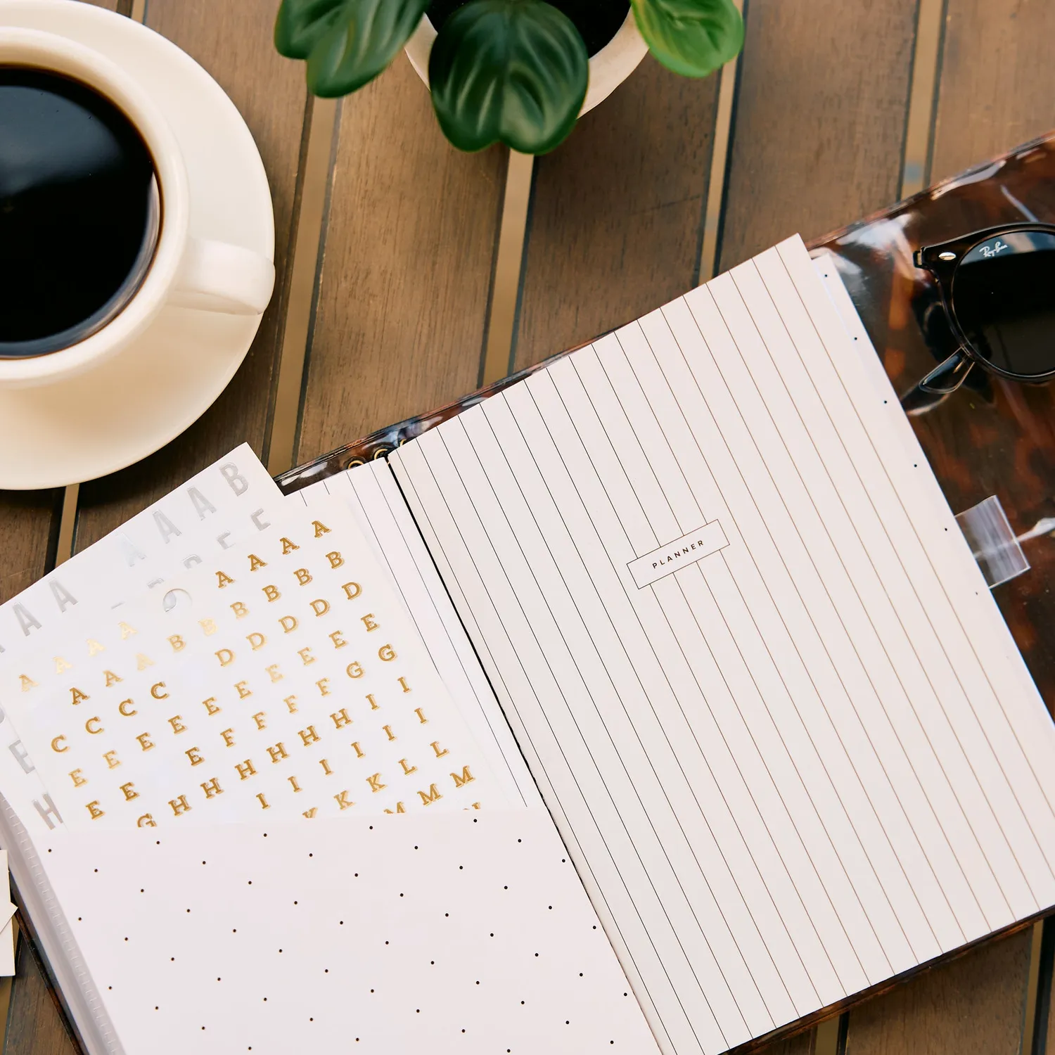 Happy Planner Amber Tortoise folio A5 rechargeable écaille