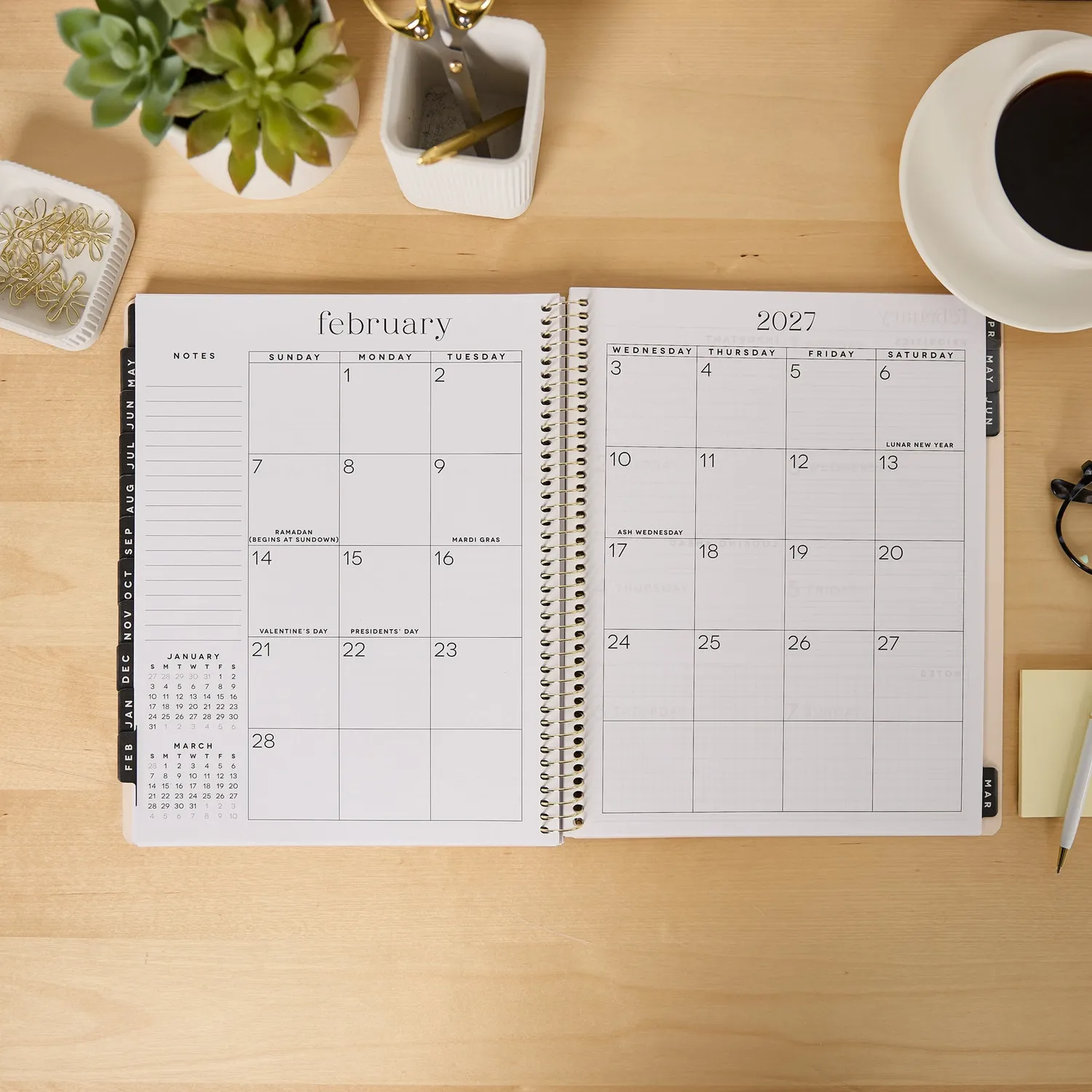 Happy Planner GO BIG Minimalist Dot agenda spiralé 15 mois dashboard
