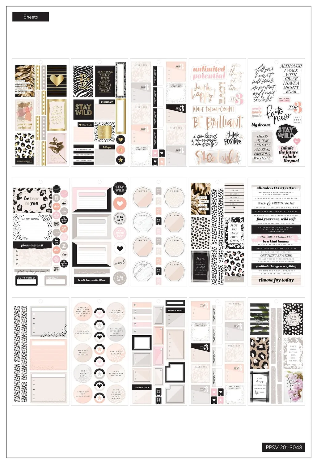 Happy Planner Wild Styled stickers Classic 439 animal