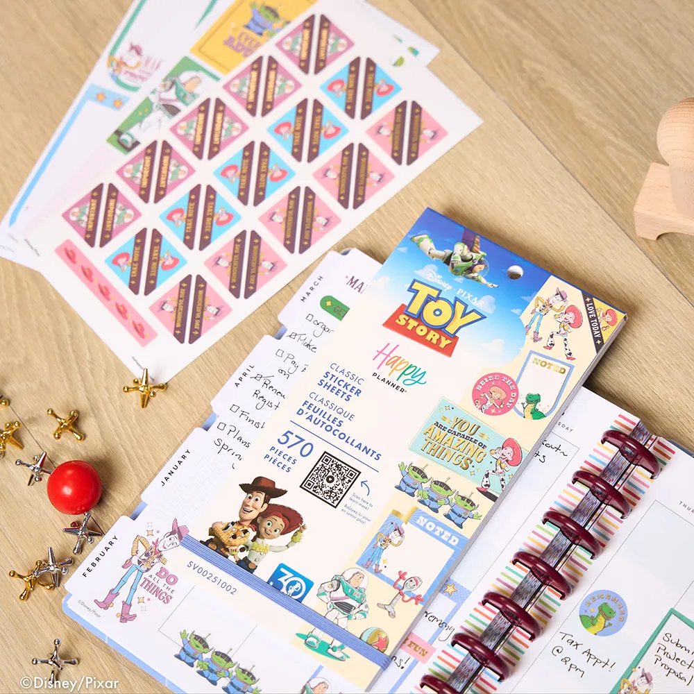 Happy Planner Toy Story 30 ans stickers Classic 570 doré