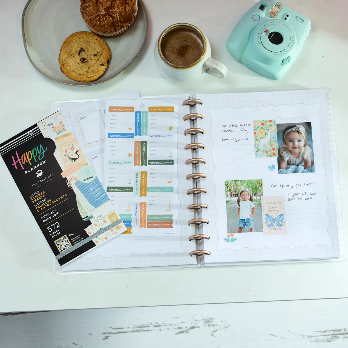 Happy Planner Pure Joy Baby journal photo Big 80 feuilles bébé
