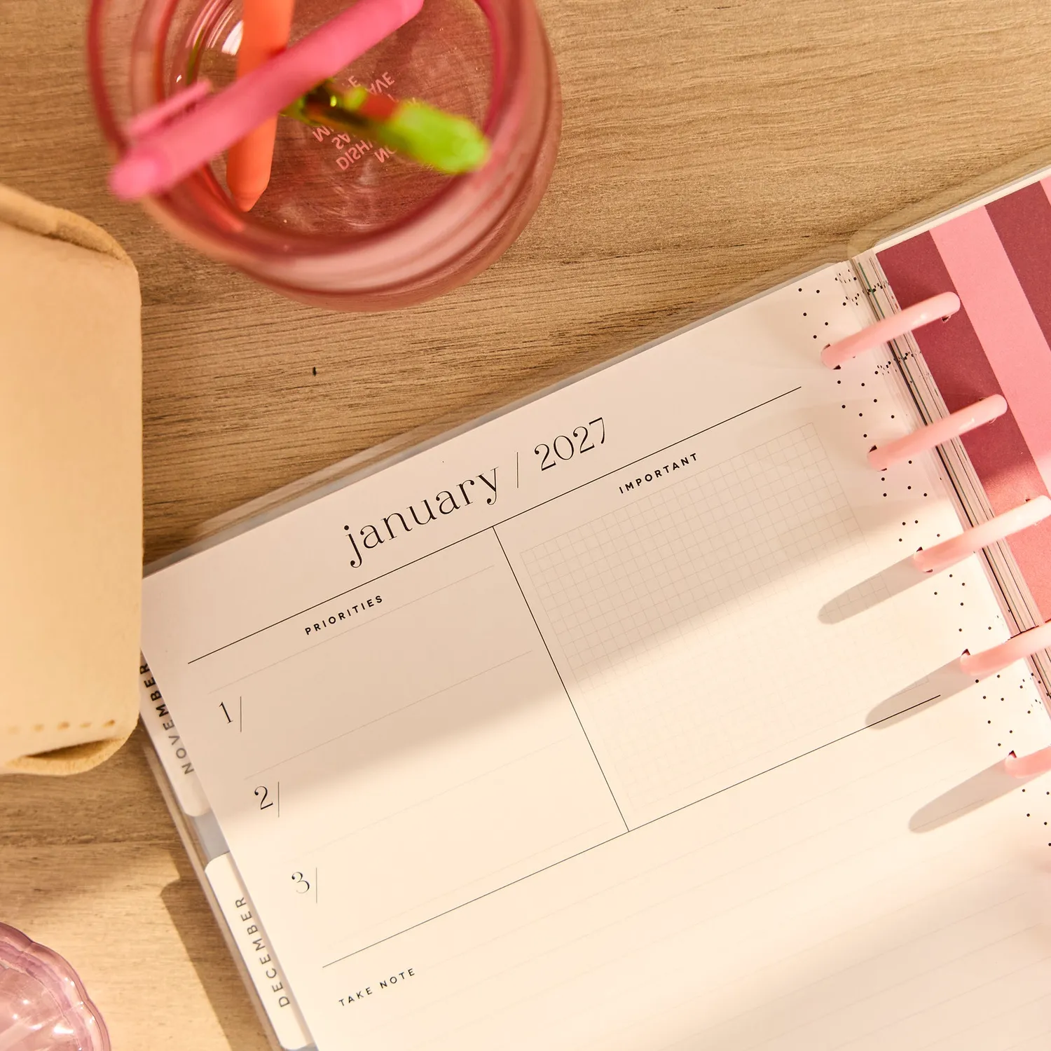 Happy Planner Color Beat Stripes agenda 2026-2027 horizontal