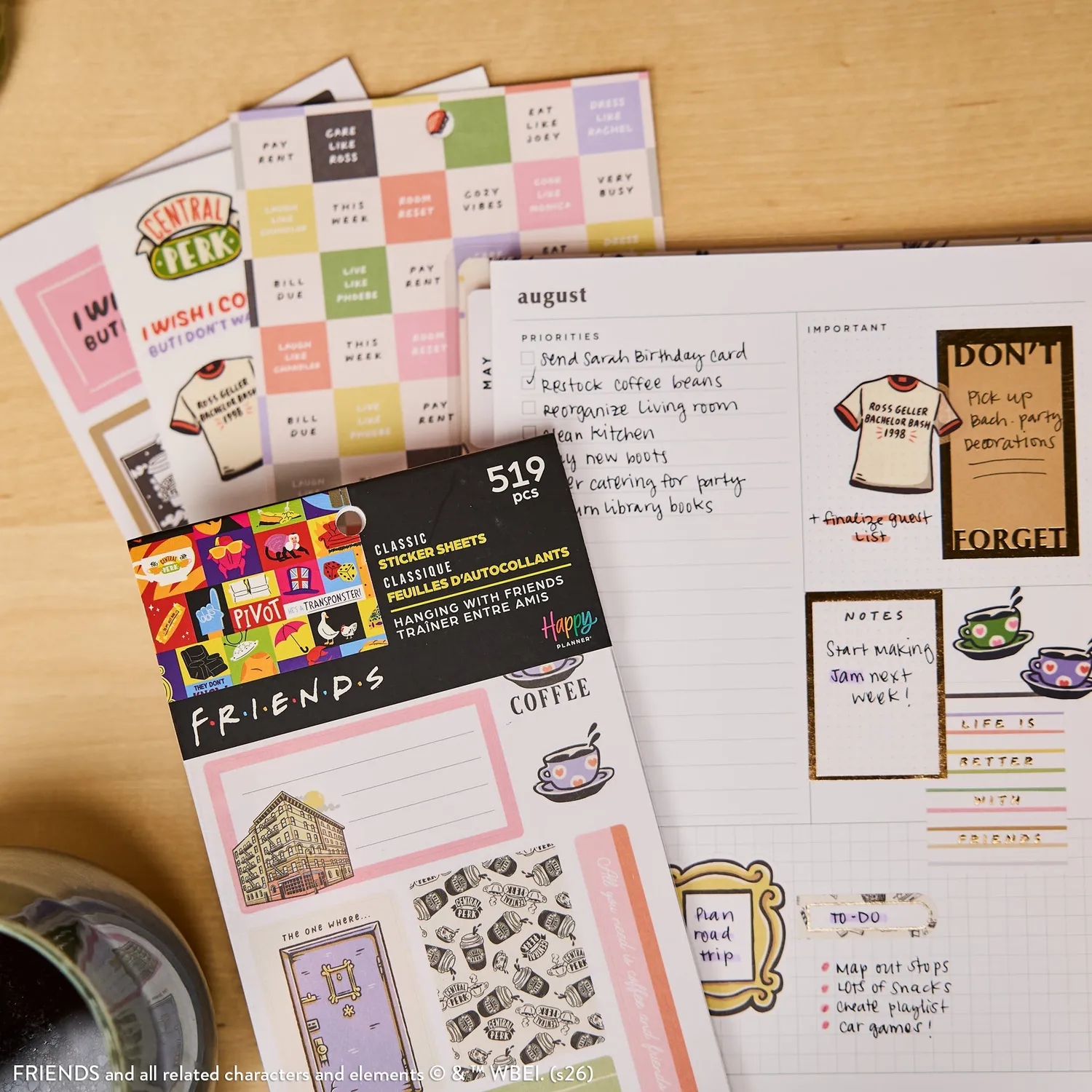 Happy Planner Friends Value Pack stickers 30 feuilles citations