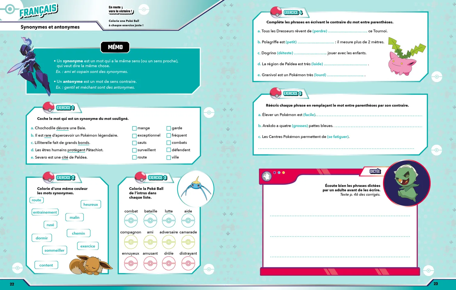 Les Incollables Pokémon Toute mon année de CP cahier