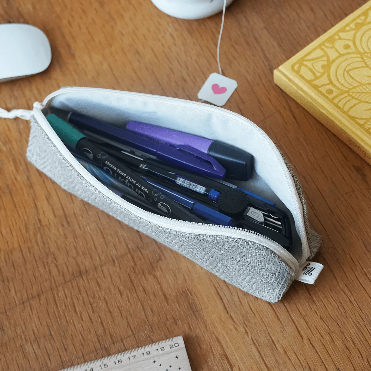 My365 trousse zippée en lin toile naturelle