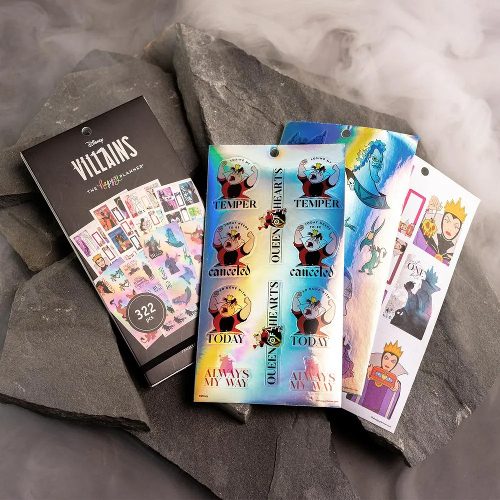 Happy Planner Disney Villains stickers 30 planches 322 pièces