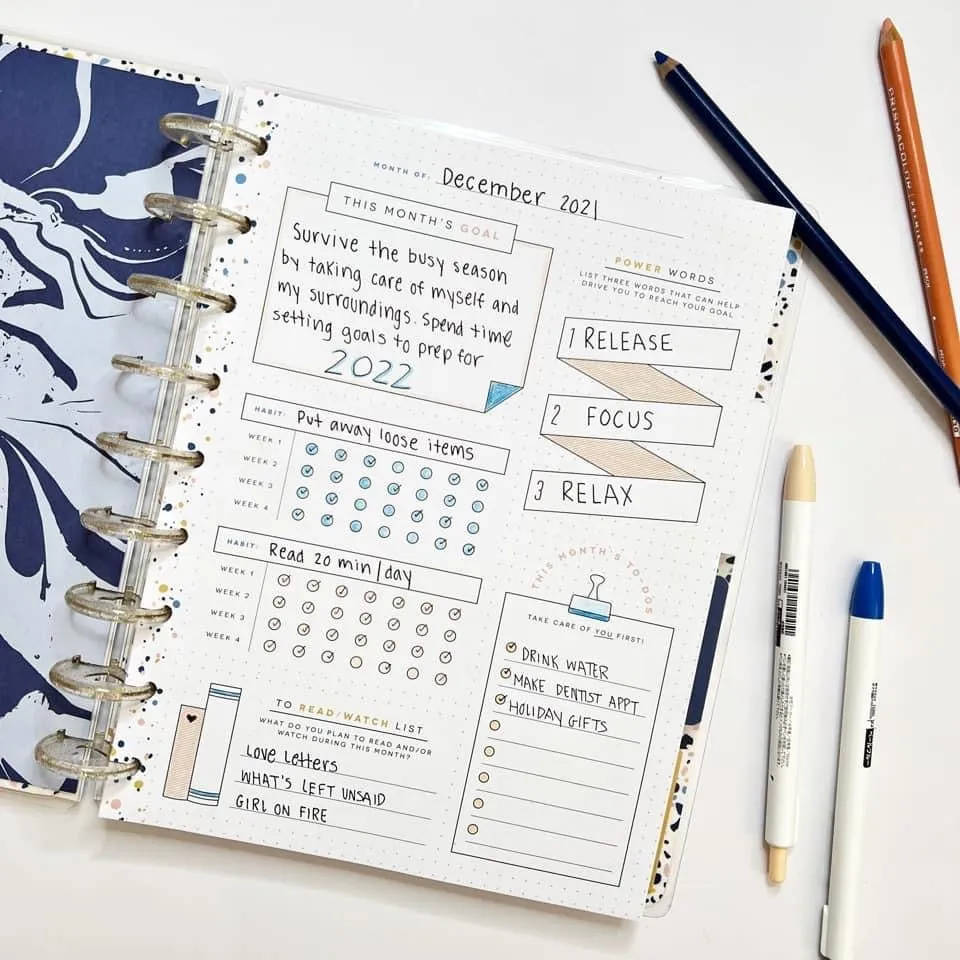 Happy Planner Hello Happy journal humeur guidé Classic jaune