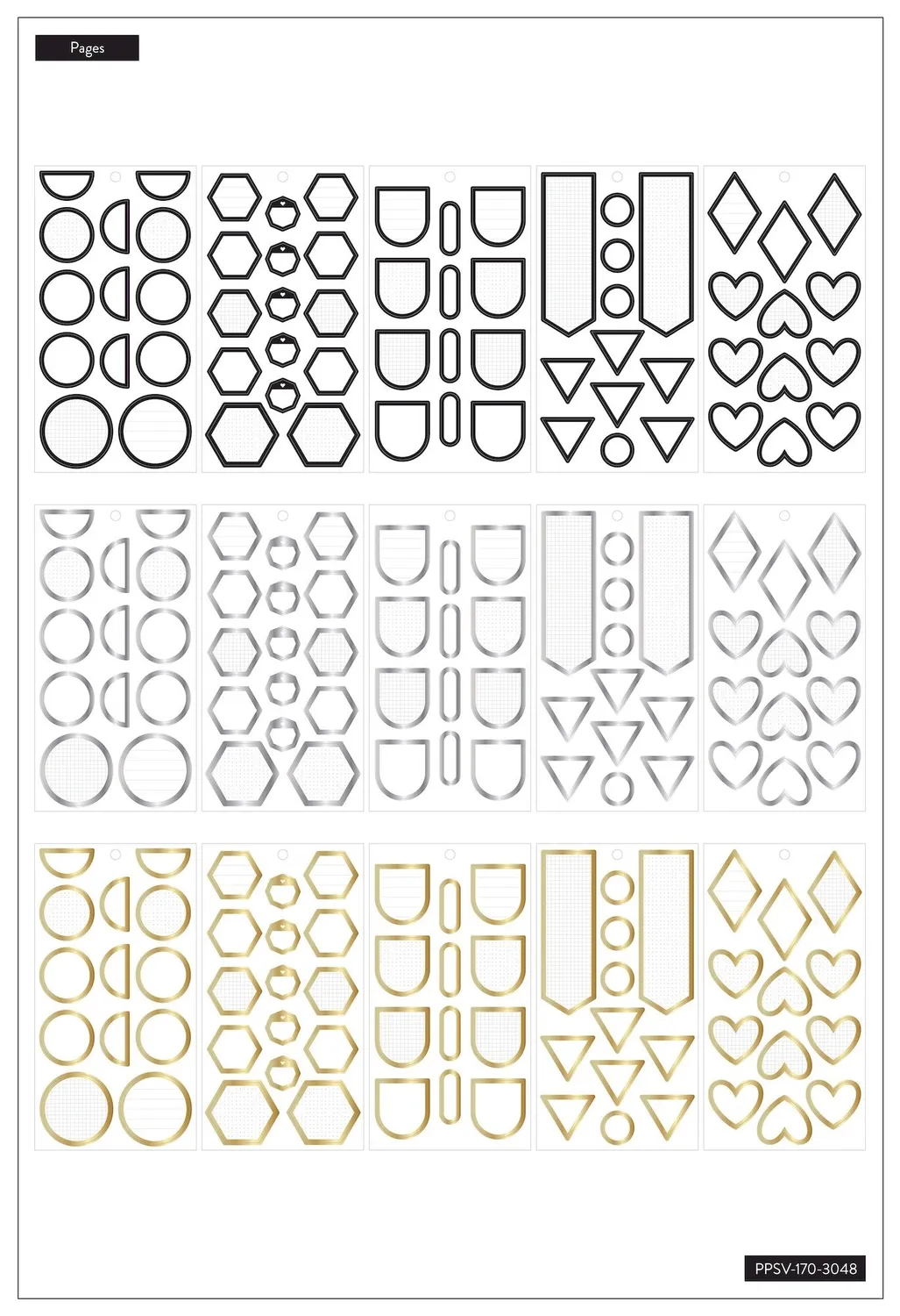 Happy Planner Colorful Shapes stickers Classic 384