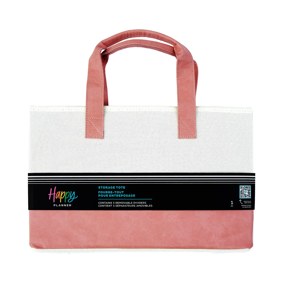 Happy Planner Blush Cream sac rangement planner cuir vegan
