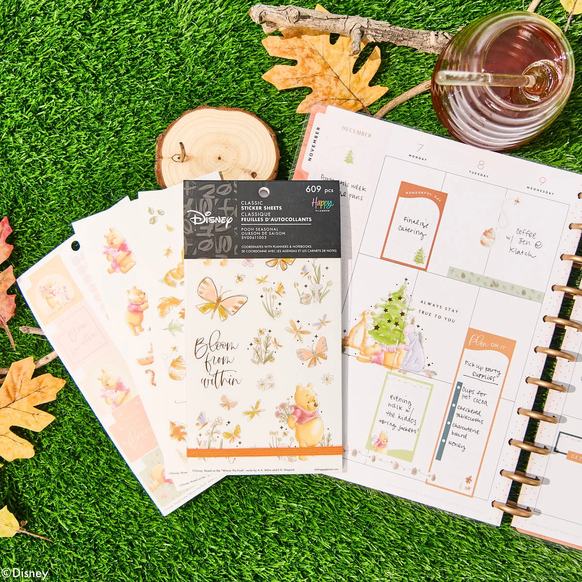 Happy Planner Disney Winnie the Pooh carnet stickers Classic 609 saisonnier