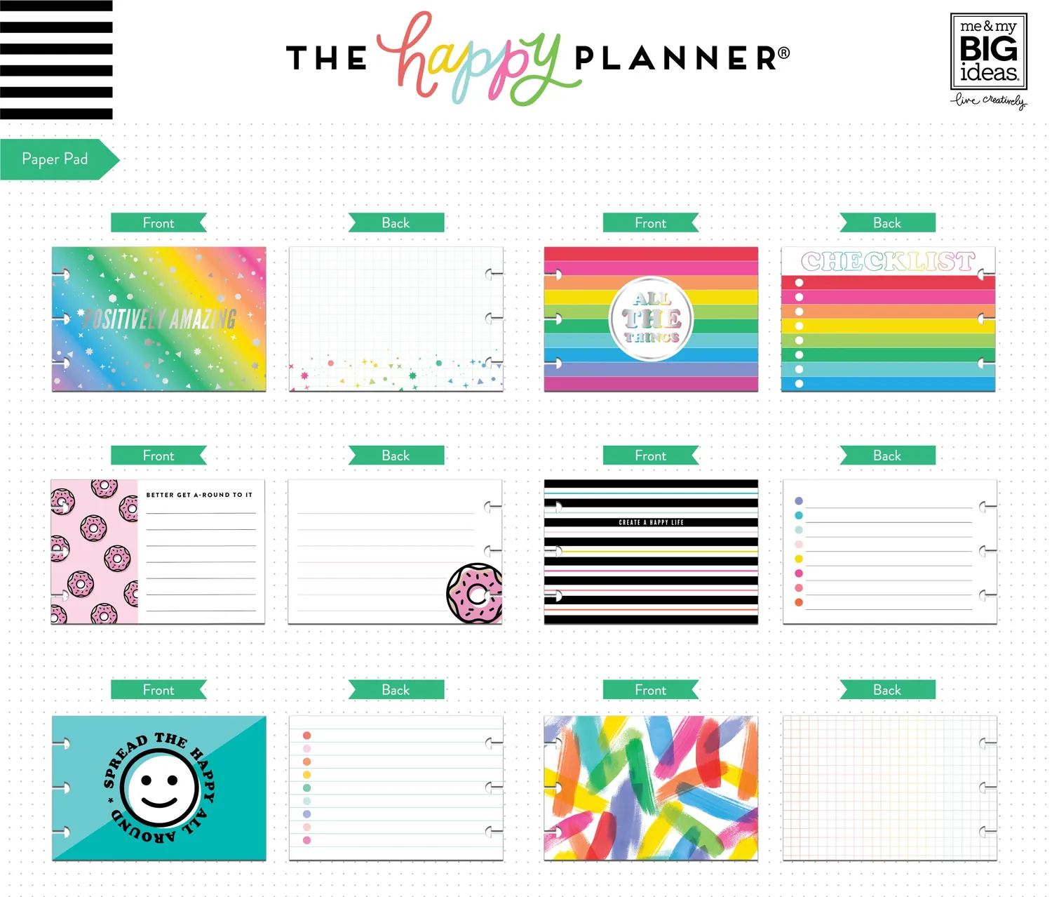 Happy Planner Radiate Positivity accessoires stickers notes