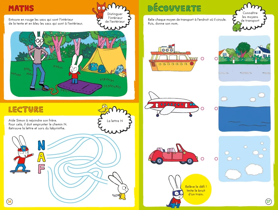 Les Incollables Simon cahier de vacances PS-MS 2026 3-4 ans