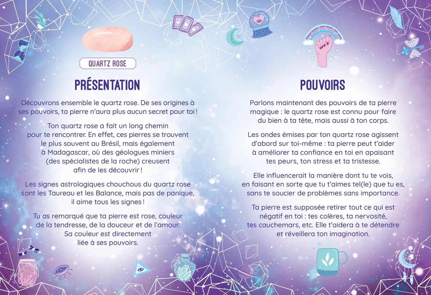 Frigobloc Magie des pierres Amitié Quartz Rose coffret créatif