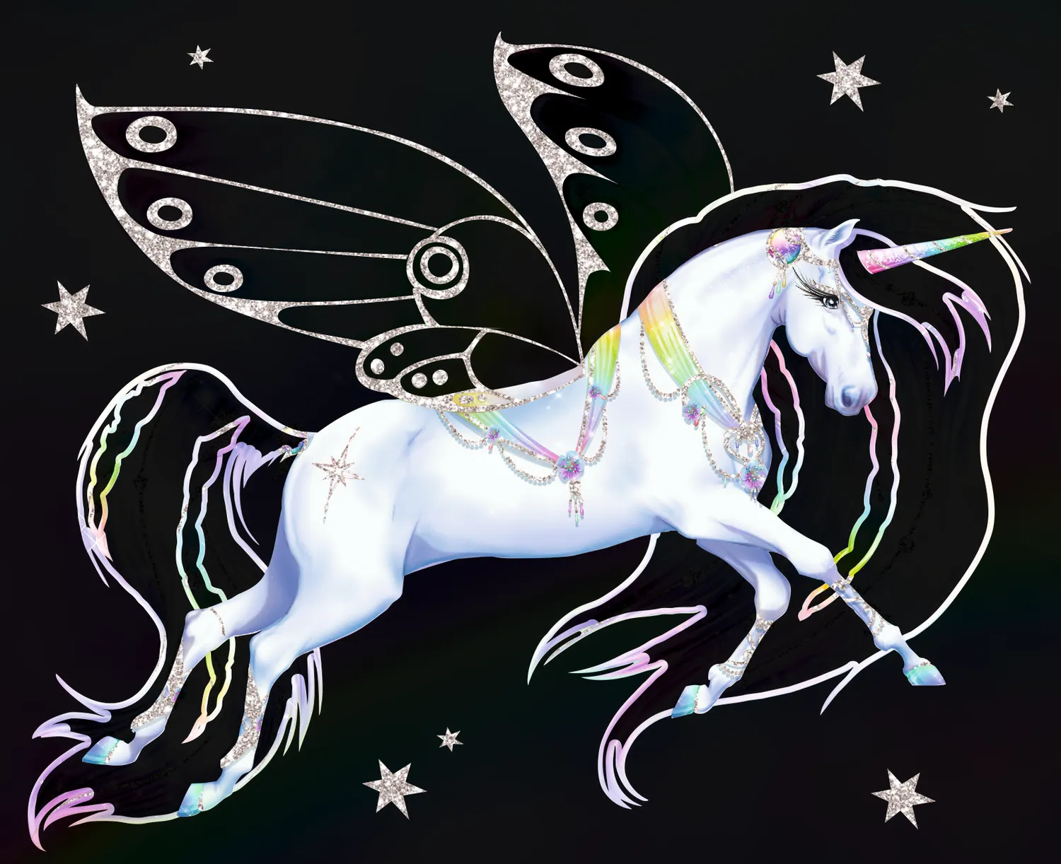 Frigobloc Licorne Style arc-en-ciel pochette créative