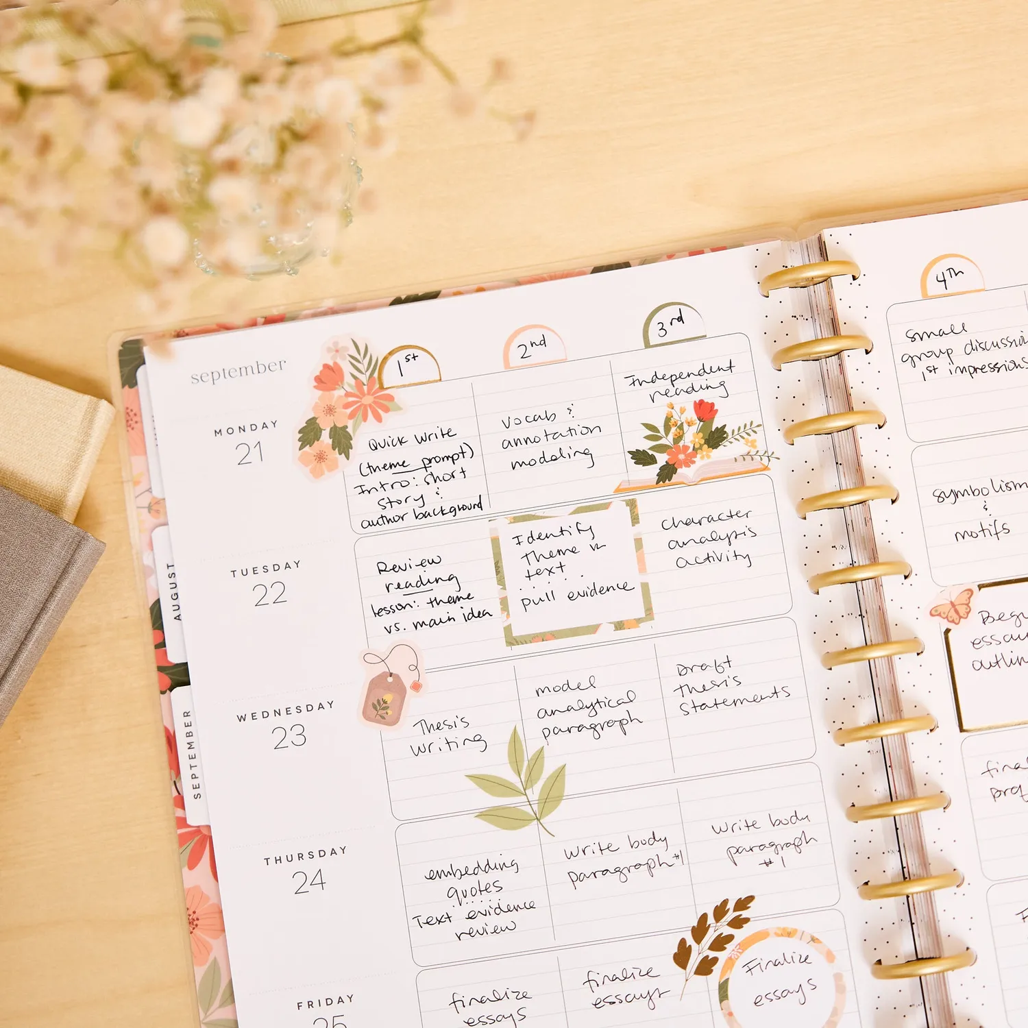 Happy Planner Reading Hour agenda professeur 2026-2027 big