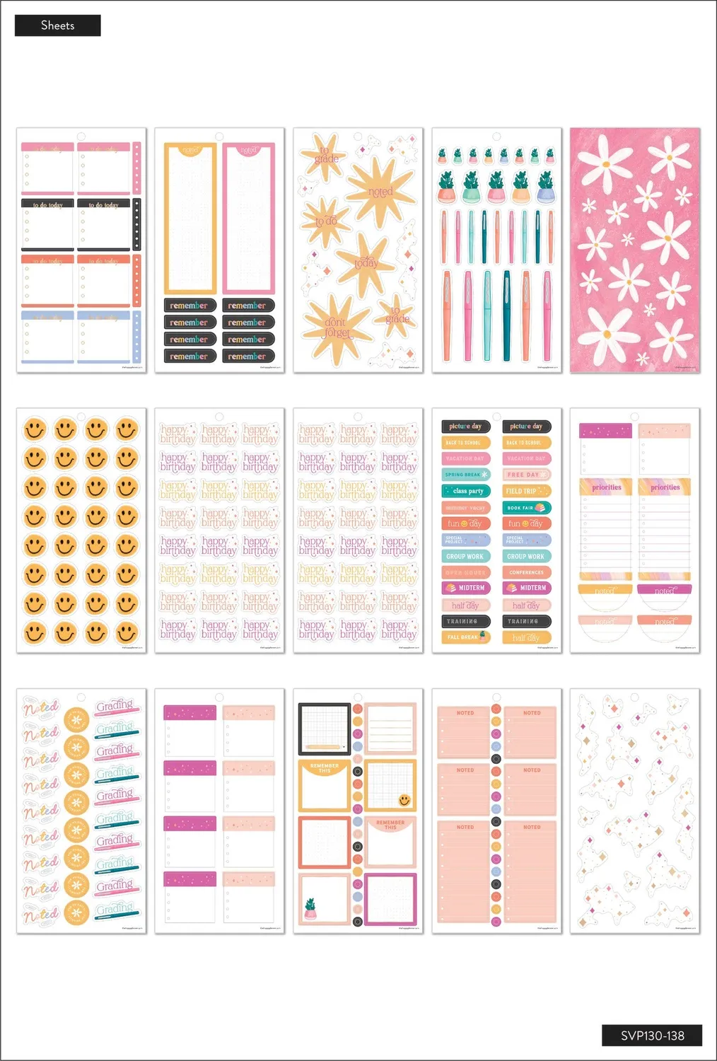 Happy Planner Groovy Day Teacher stickers Big 779 professeur