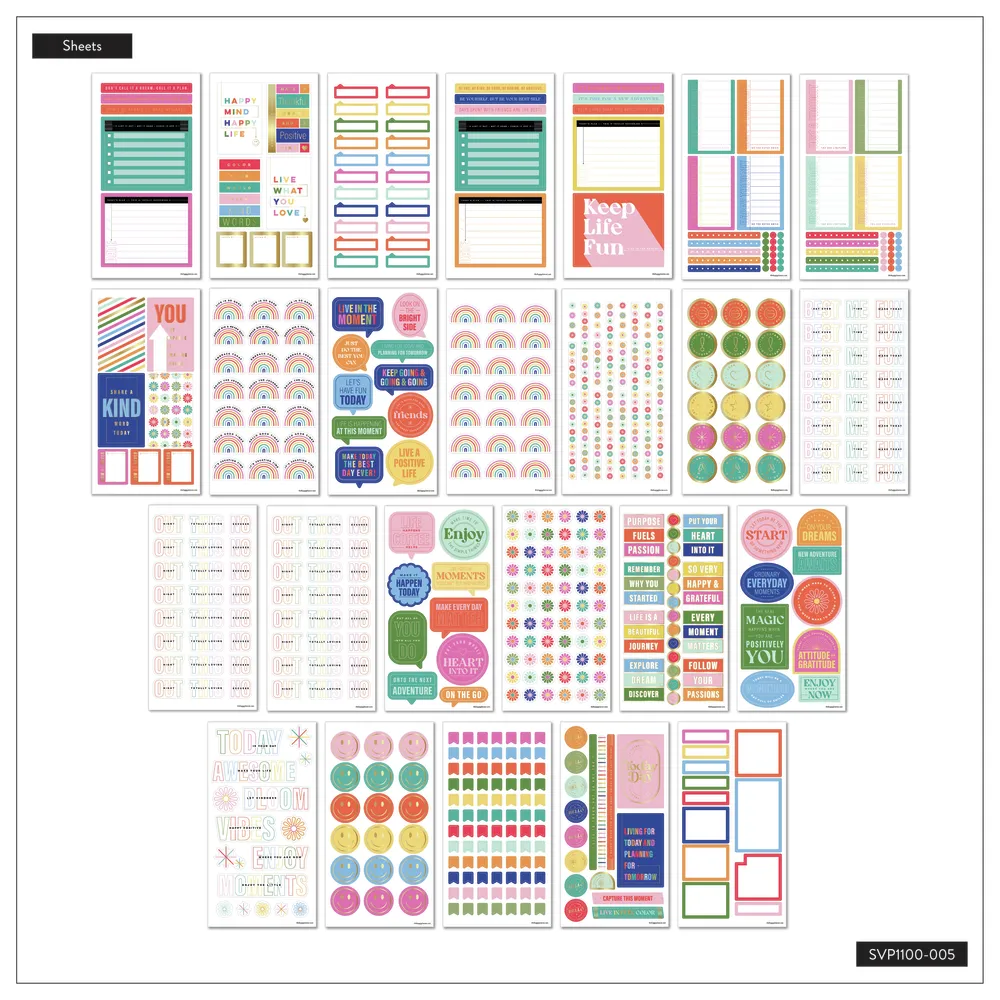 Happy Planner Essentials Mega Value Pack autocollants 100 feuilles vives
