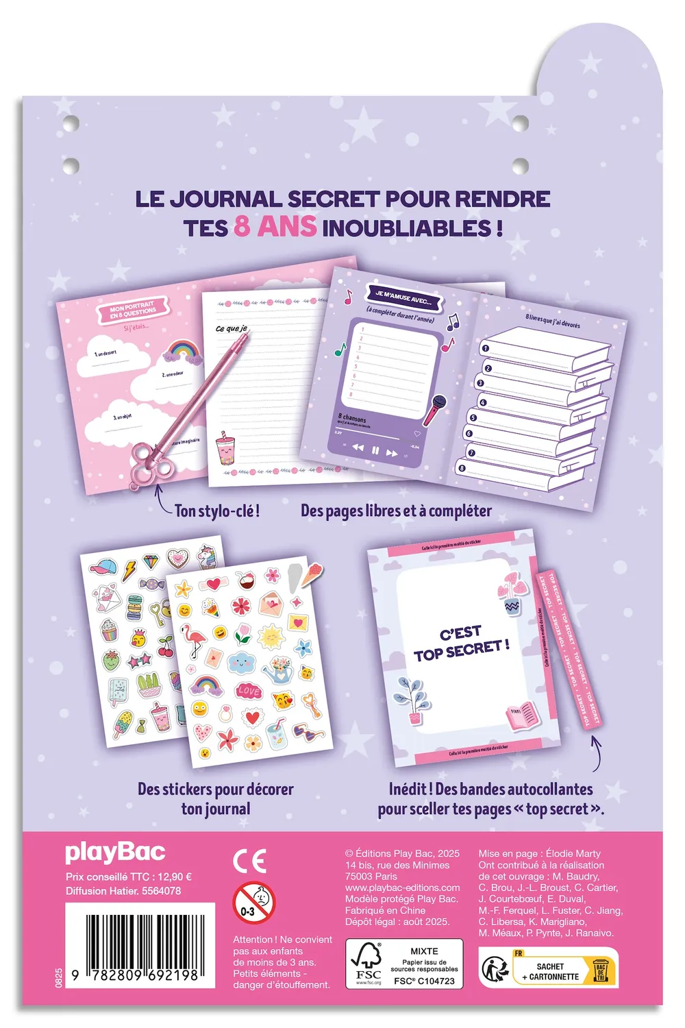 Frigobloc Journal secret de mes 8 ans journal intime cadenas