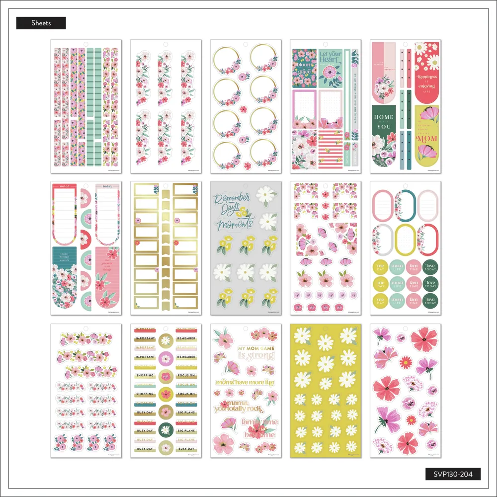 Happy Planner Mom's Fresh Bouquet stickers 30 planches 617 fleurs