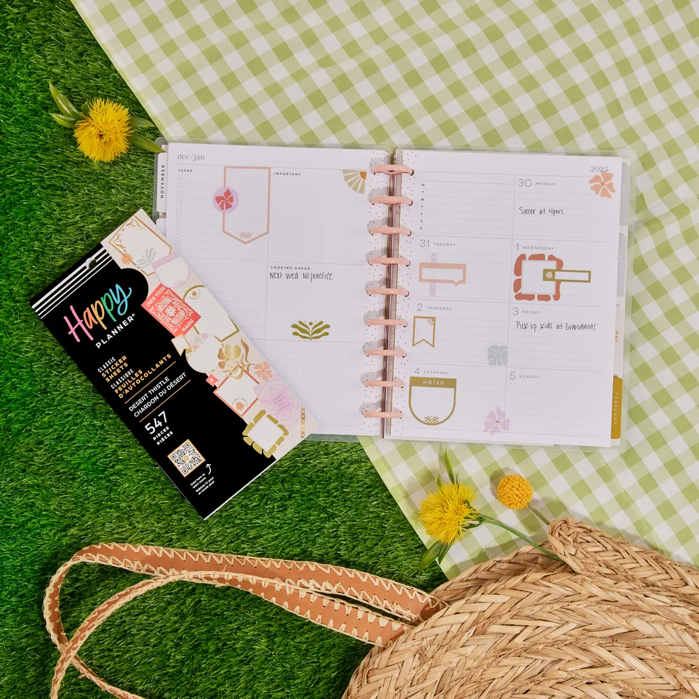 Happy Planner Desert Thistle Value Pack stickers 547 floral doré