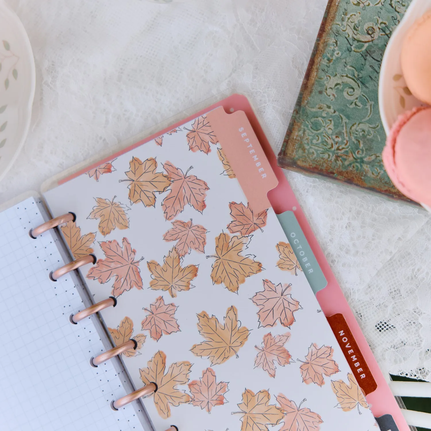 Happy Planner Seasonal Sidewalks agenda 2027 Skinny horizontal 12 mois