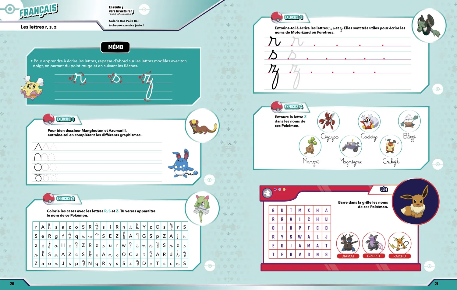 Les Incollables Pokémon Toute mon année de GS cahier