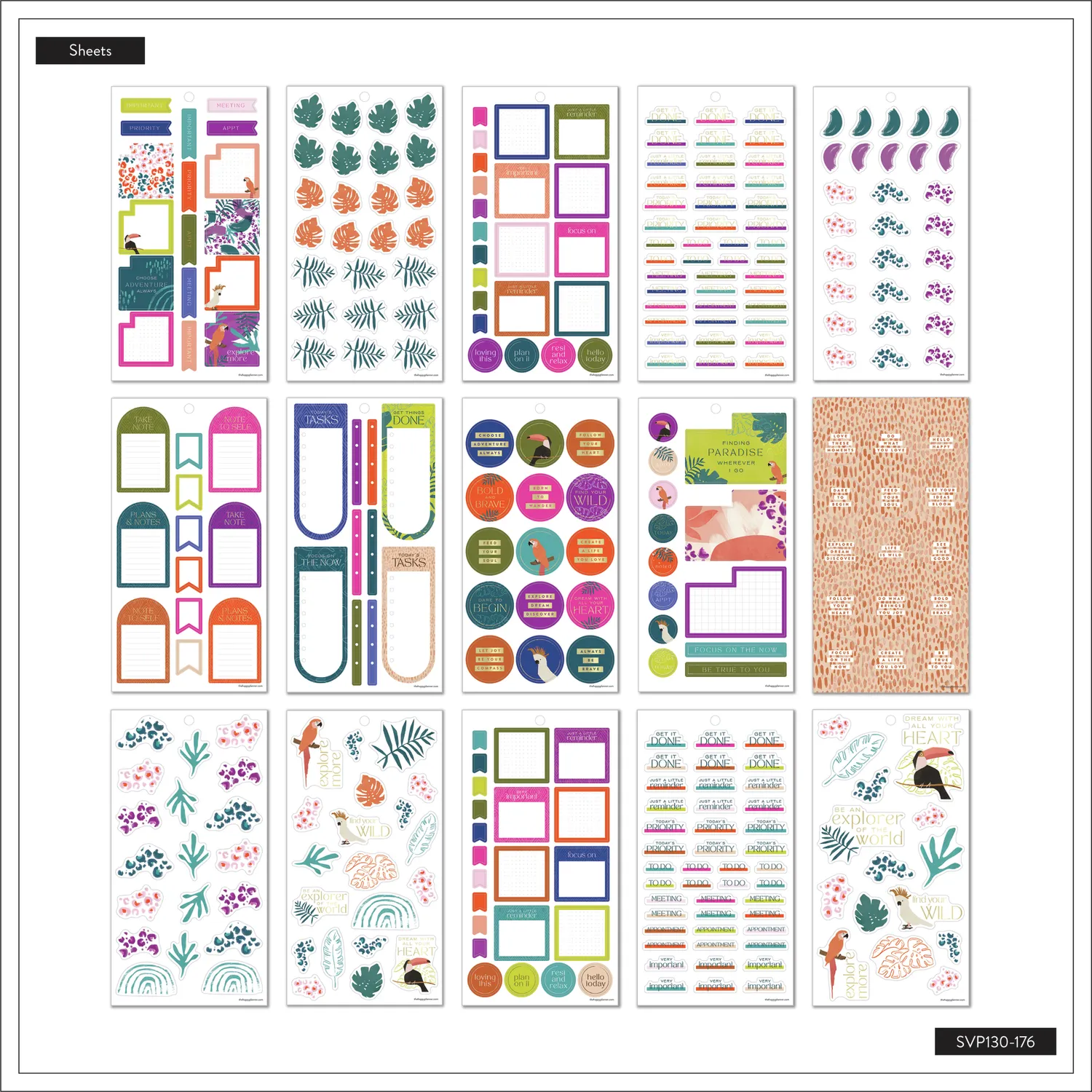 Happy Planner Tropical Boho stickers 513 motifs Classic