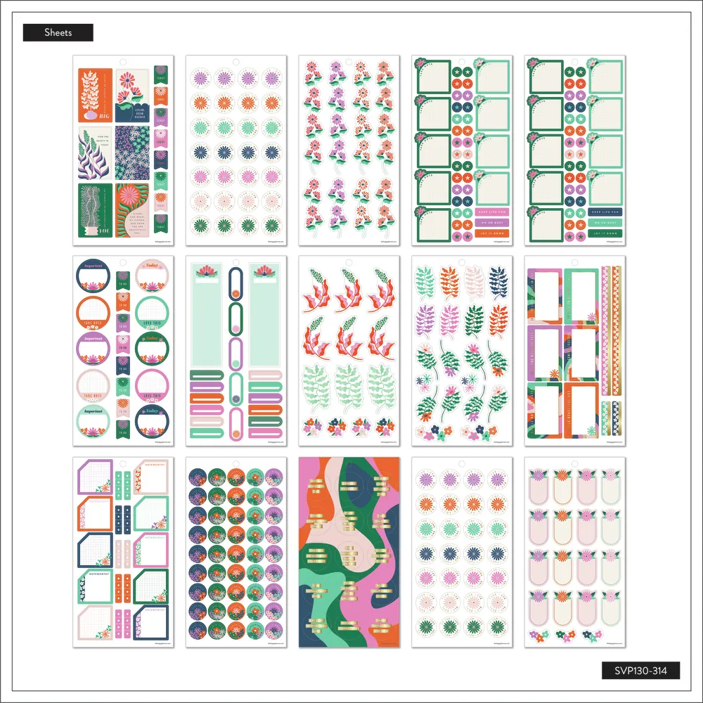 Happy Planner Abstract Florals carnet stickers floral