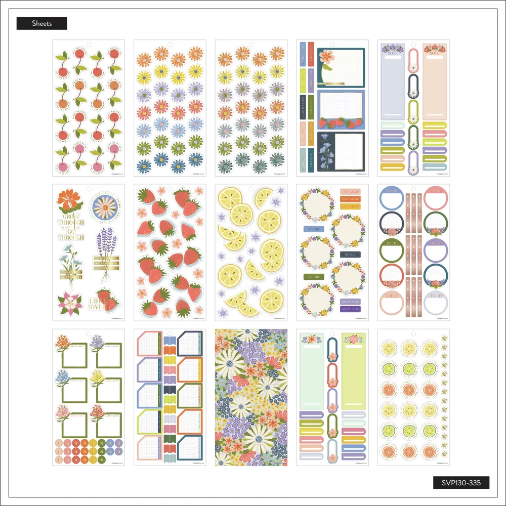 Happy Planner Spring Market carnet autocollants 621 floral agrumes