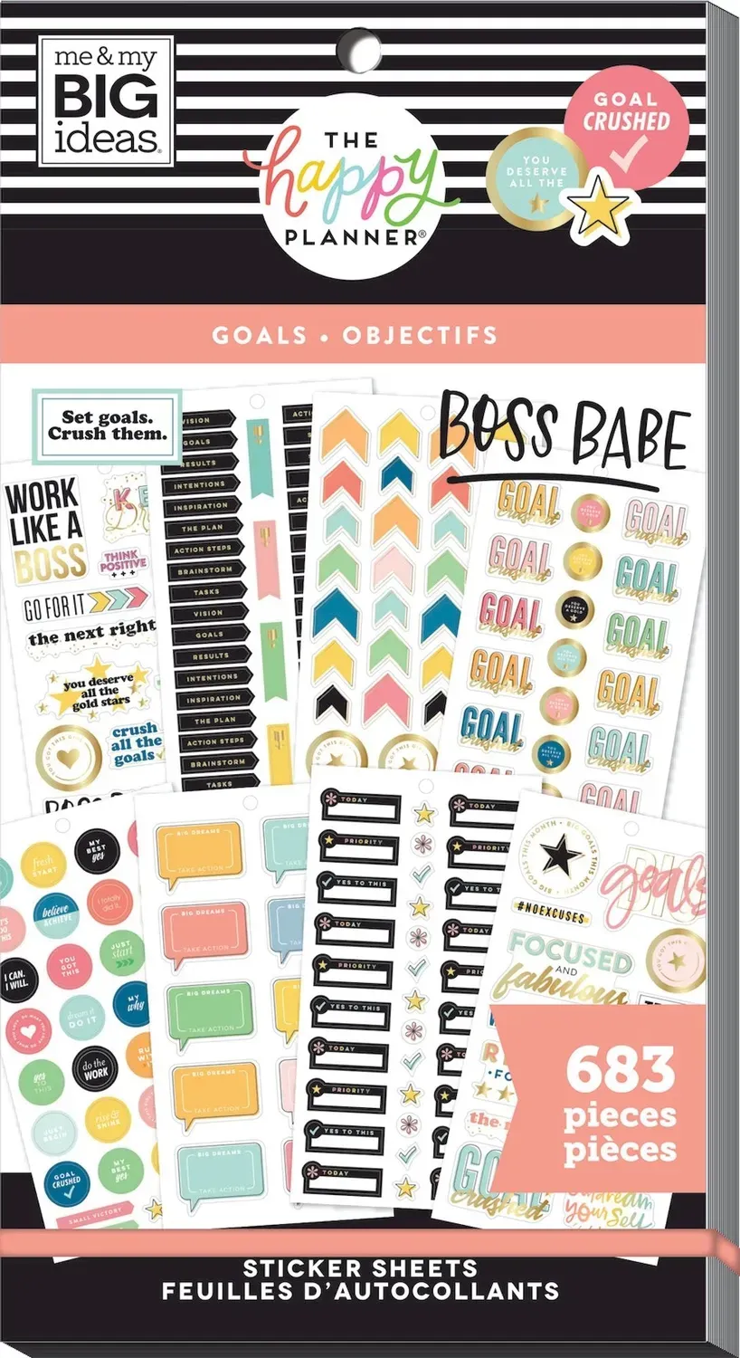 Happy Planner Goals Classic stickers 30 planches objectifs
