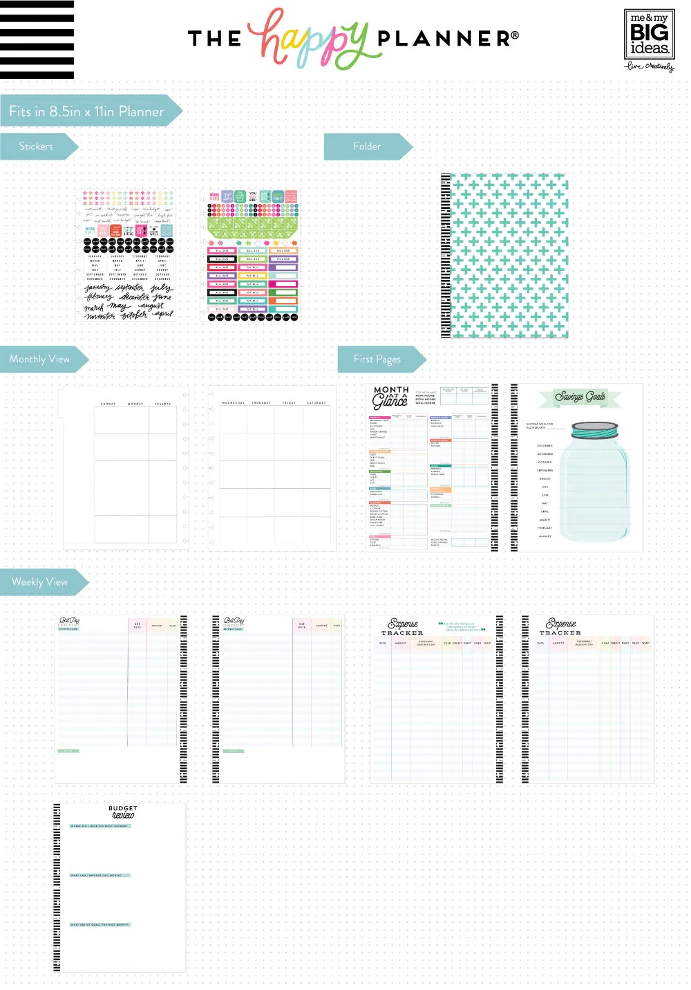 Happy Planner Budget extension BIG fiches finances