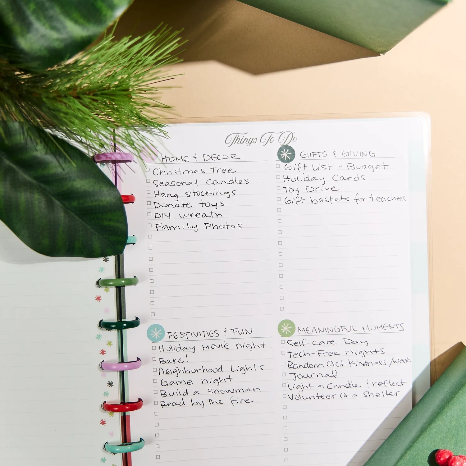 Happy Planner Squad Goals carnet Classic Noël 60 feuilles