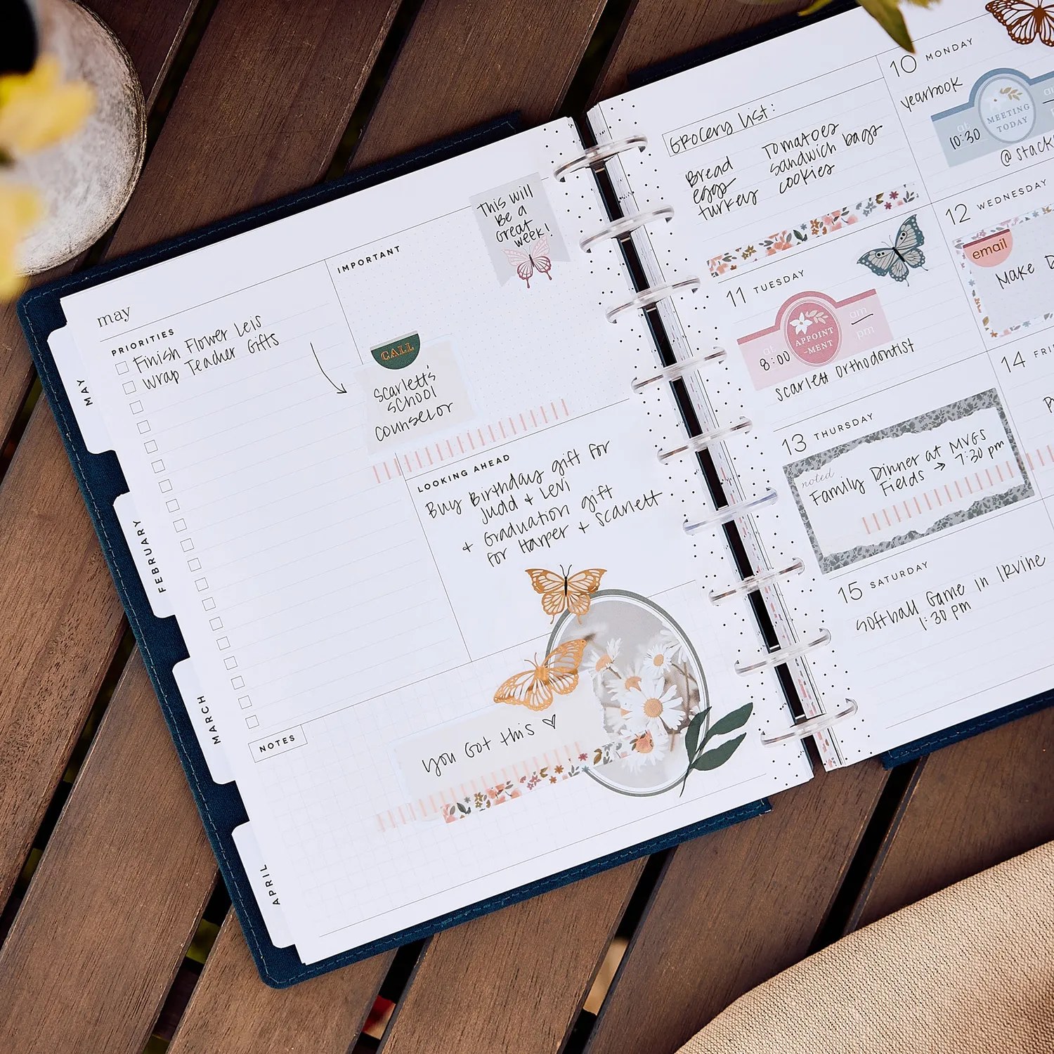 Happy Planner Wildflower Daydream agenda 2027 Classic dashboard