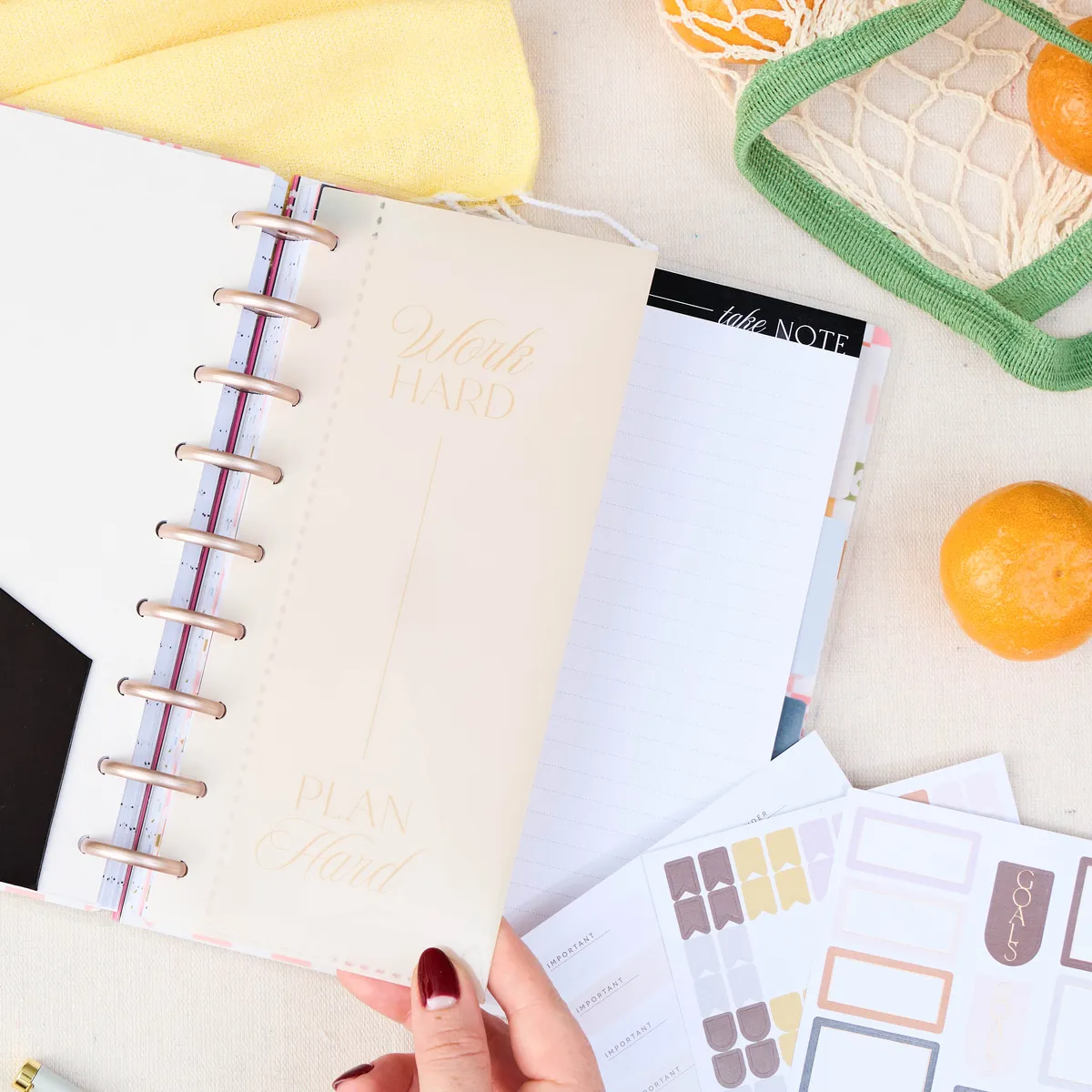 Happy Planner Classic Neutral Chic kit accessoires 7 pièces