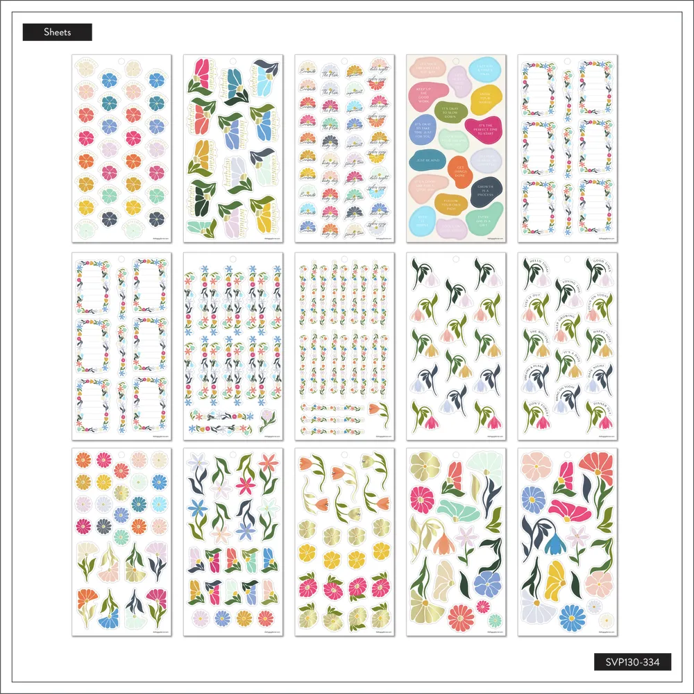 Me & my big ideas Poppy Piping stickers 474 fleurs