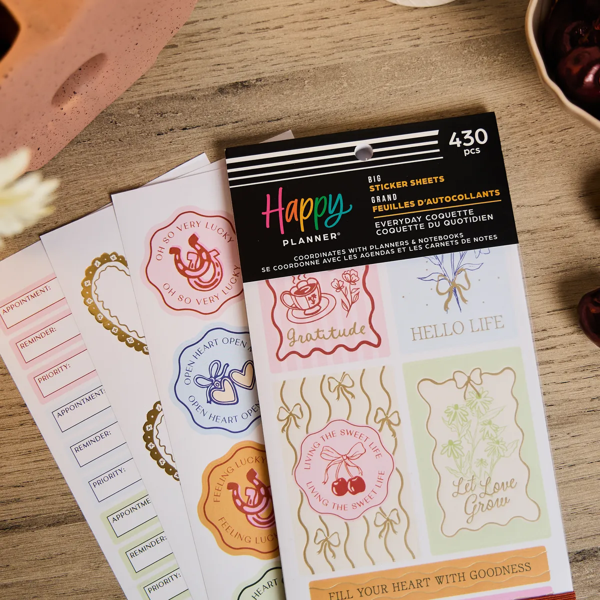 Happy Planner Everyday Coquette stickers Big 430 pièces