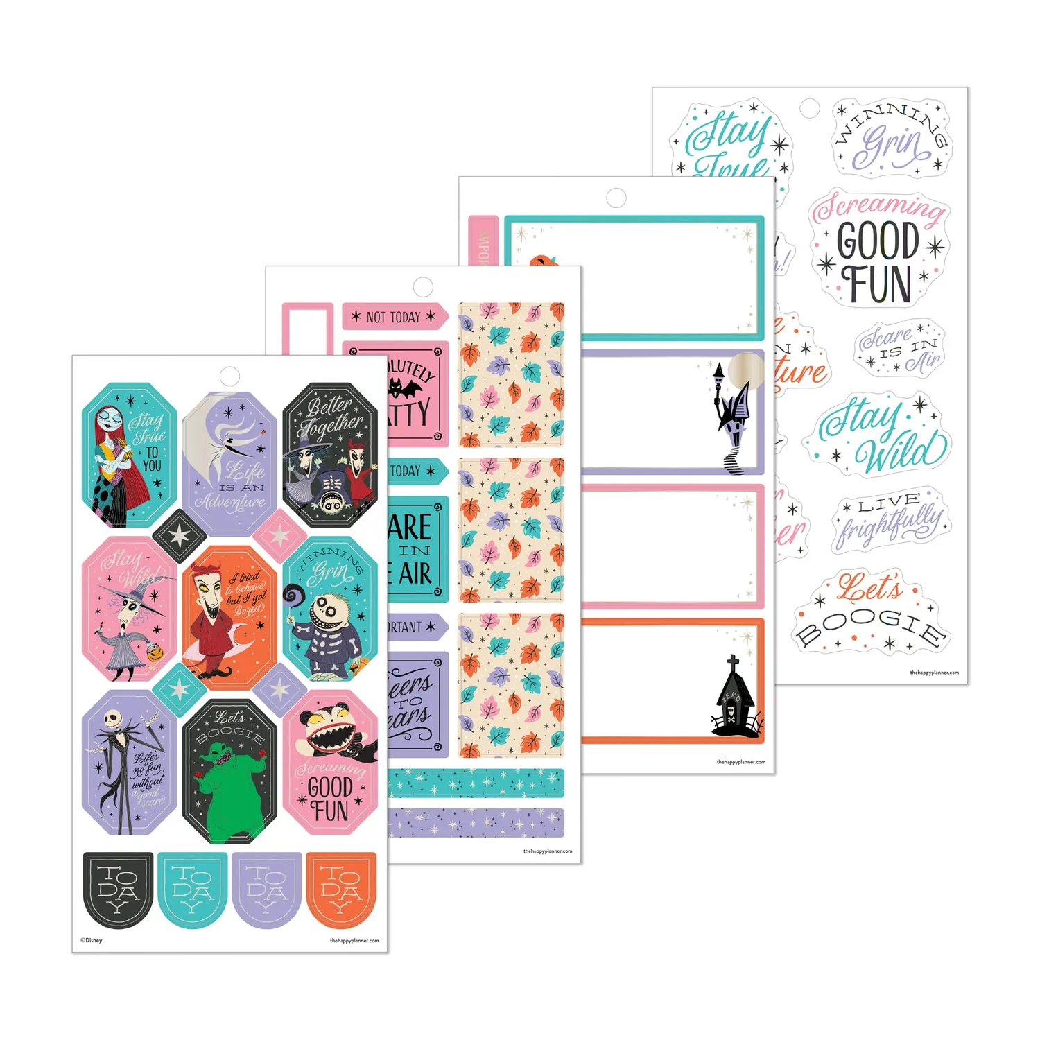 Happy Planner Disney Nightmare Christmas autocollants 30 planches