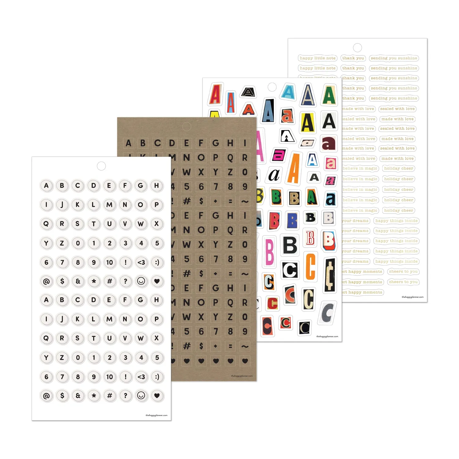Happy Planner Lovely Letters stickers alphabet 30 planches