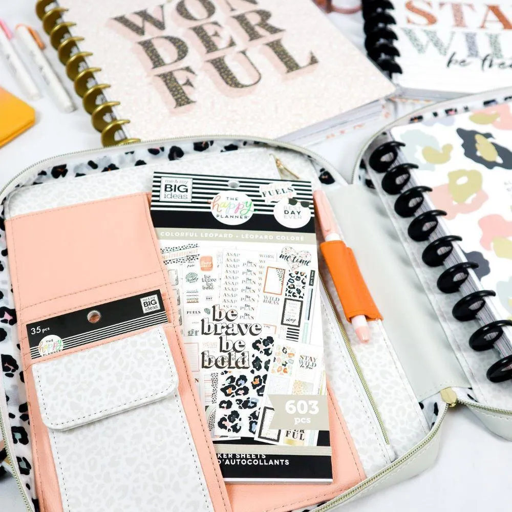 Me & my big ideas Colorful Leopard pochette agenda Classic zippée