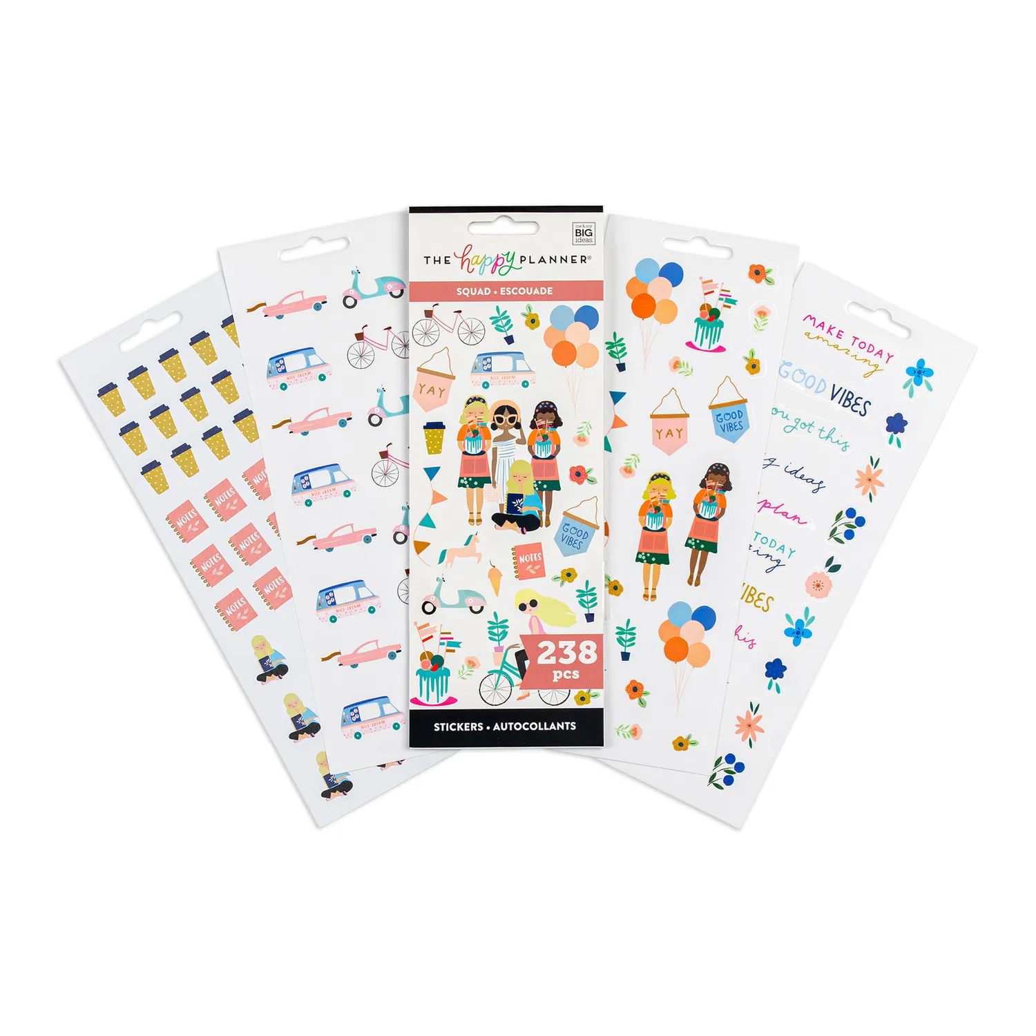 Happy Planner Squad Goals stickers 8 feuilles copines café