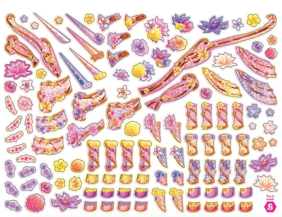 Licornes Magie des Fleurs carnet créatif stickers