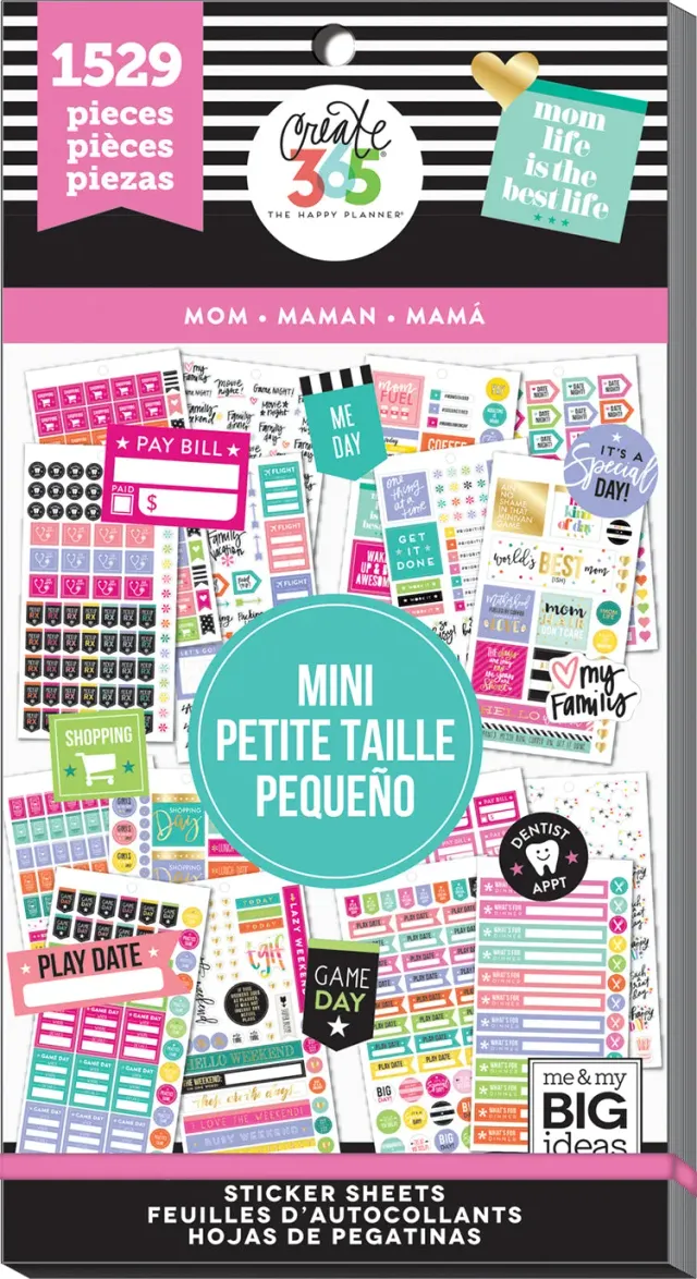 Happy Planner Mini Mom stickers agenda Mini 1529 pièces