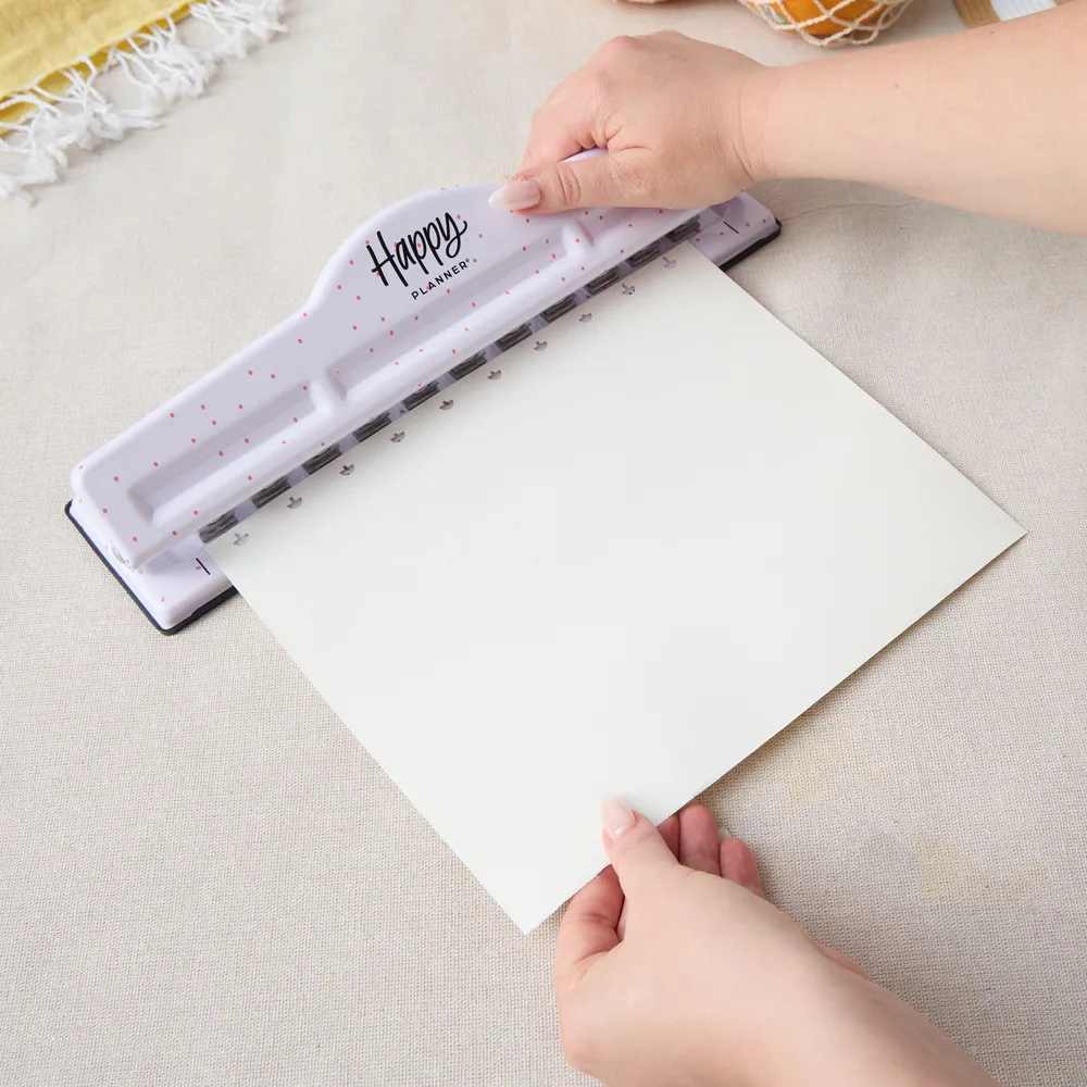 Happy Planner Pink Polka Dots perforatrice big pois roses 3 feuilles