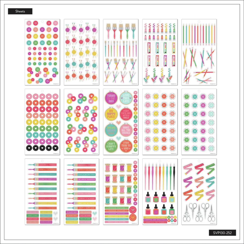 Happy Planner Miss Maker stickers agenda 30 planches 718 icons bricolage